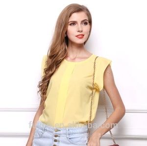 Yellow blouse.